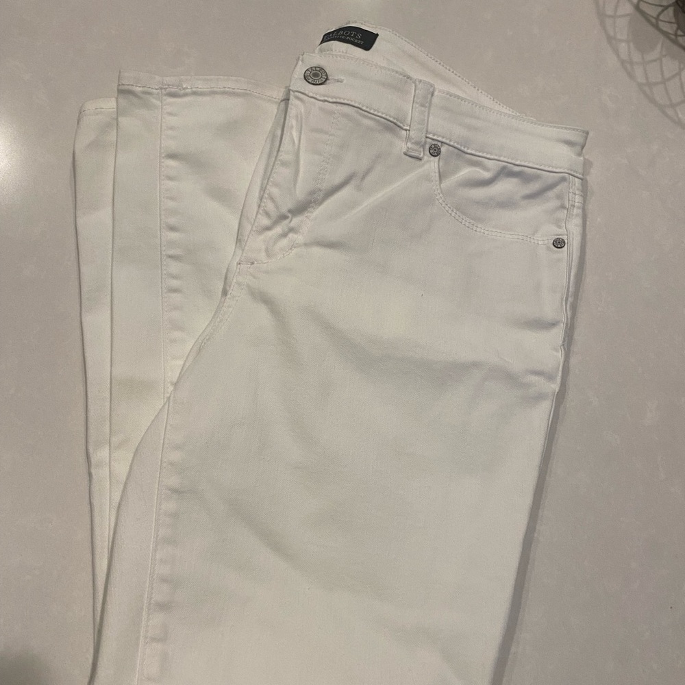 Talbots size 12 slim ankle white jeans